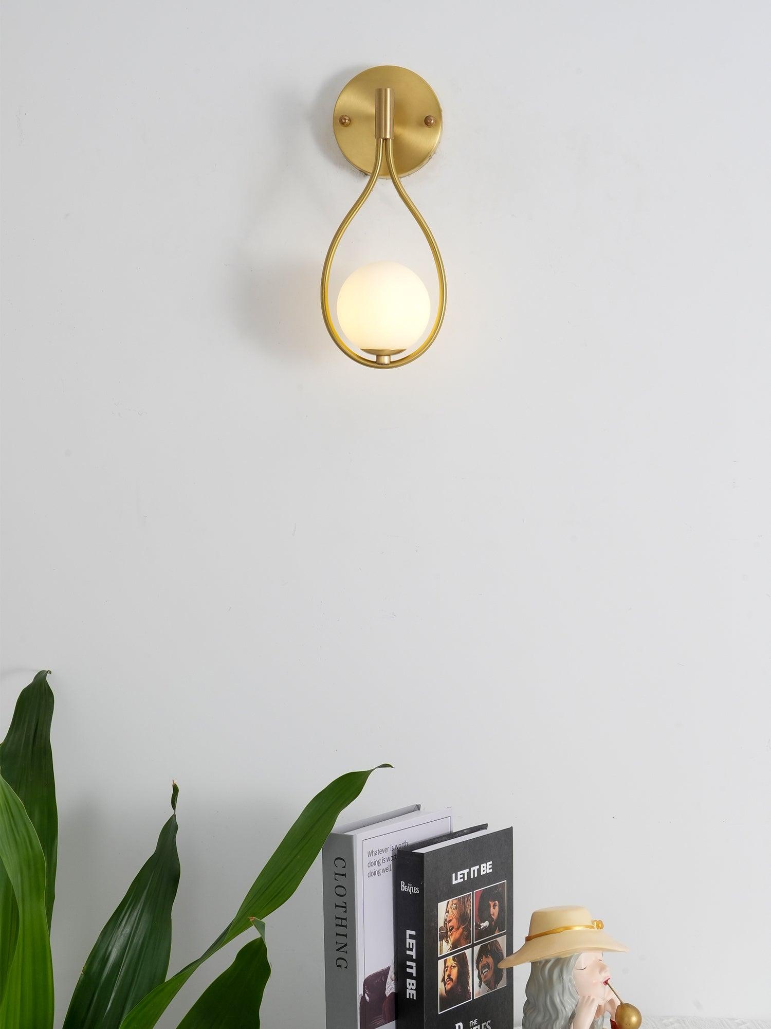 Rominex Modern Minimalist Vanity Brass Glass Wall Lamp-Neutral Decor