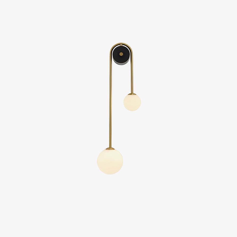 Teveny Modern Minimalist Arc Brass Glass Wall Light-Neutral Decor