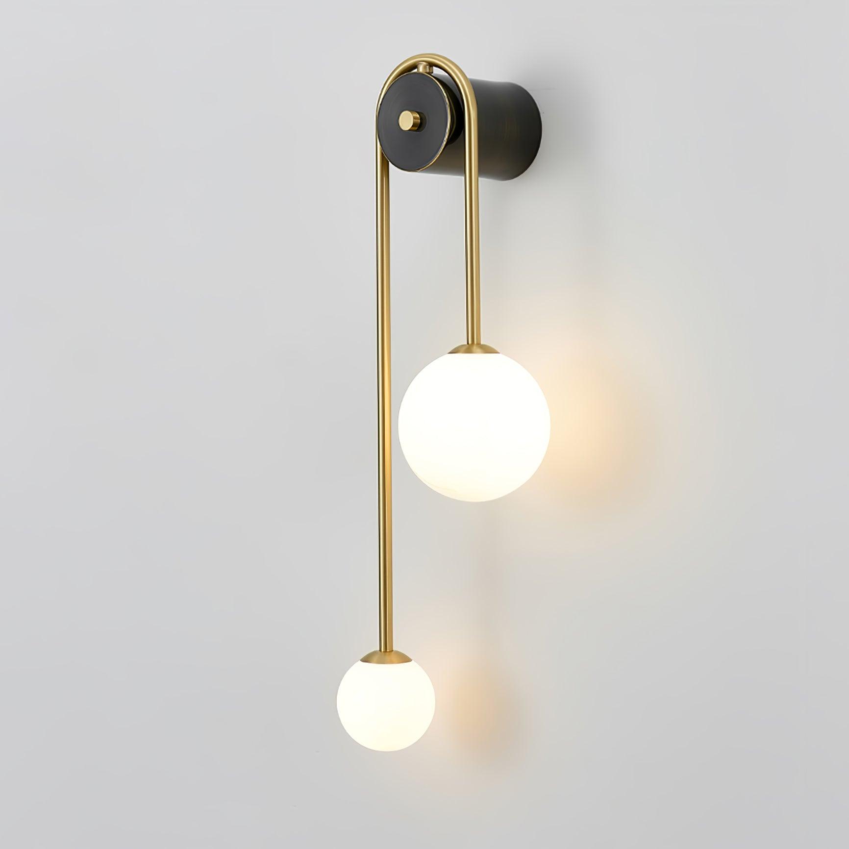 Teveny Modern Minimalist Arc Brass Glass Wall Light-Neutral Decor