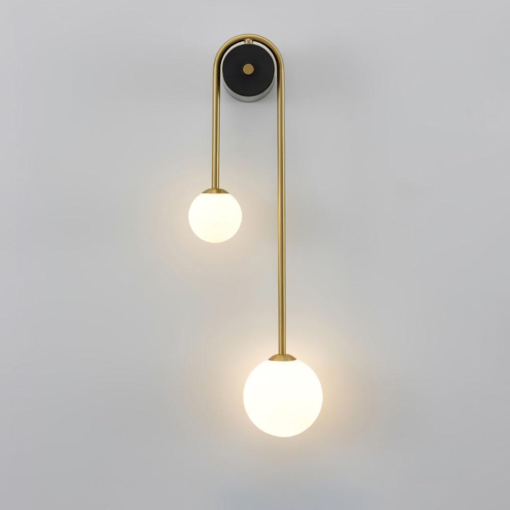 Teveny Modern Minimalist Arc Brass Glass Wall Light-Neutral Decor