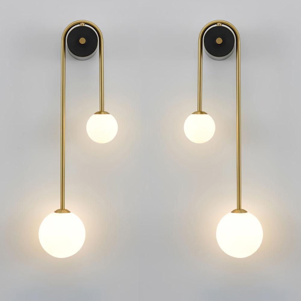 Teveny Modern Minimalist Arc Brass Glass Wall Light-Neutral Decor