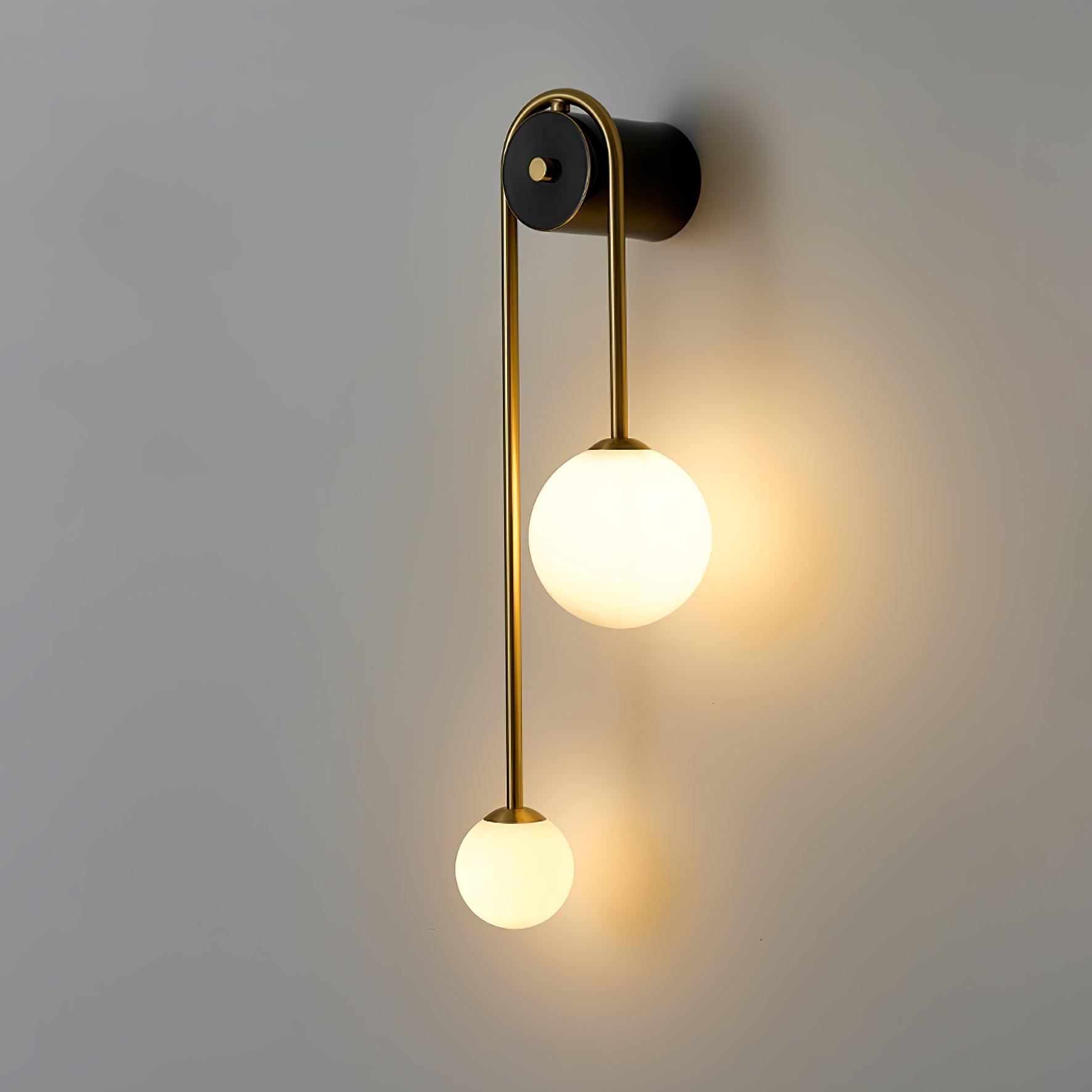 Teveny Modern Minimalist Arc Brass Glass Wall Light-Neutral Decor