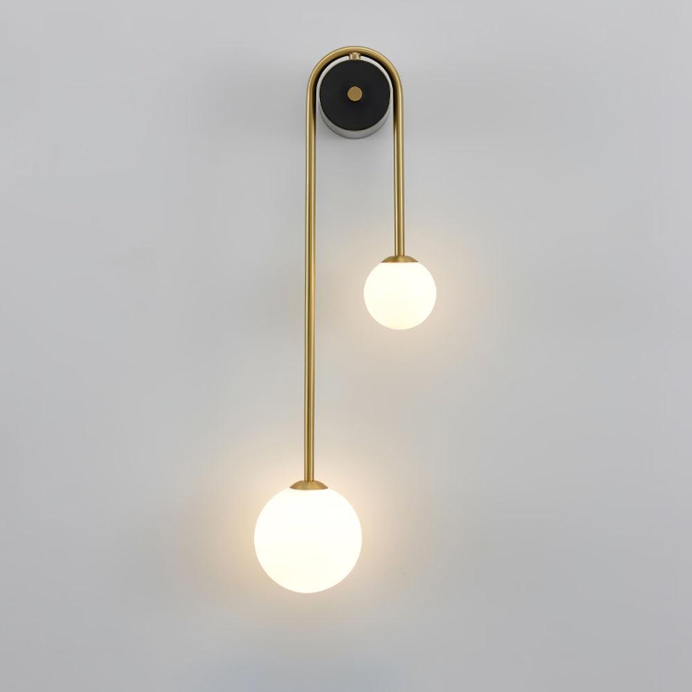 Teveny Modern Minimalist Arc Brass Glass Wall Light-Neutral Decor