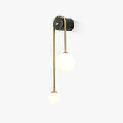 Teveny Modern Minimalist Arc Brass Glass Wall Light-Neutral Decor