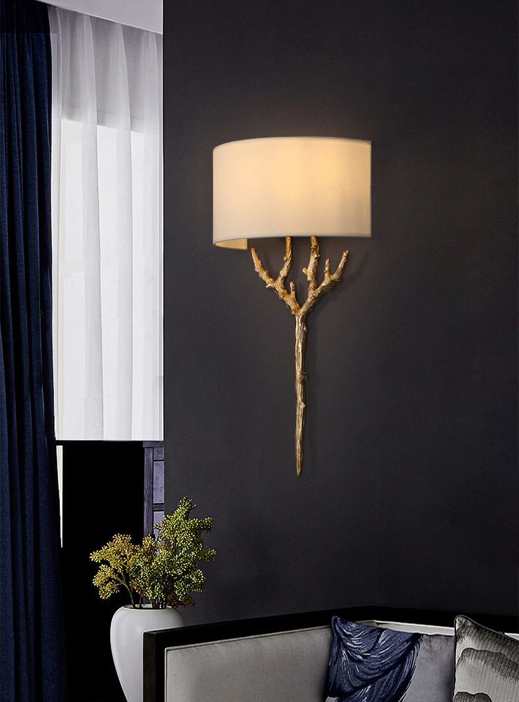 Ceryndir Antler Brass Wall Sconce-Neutral Decor