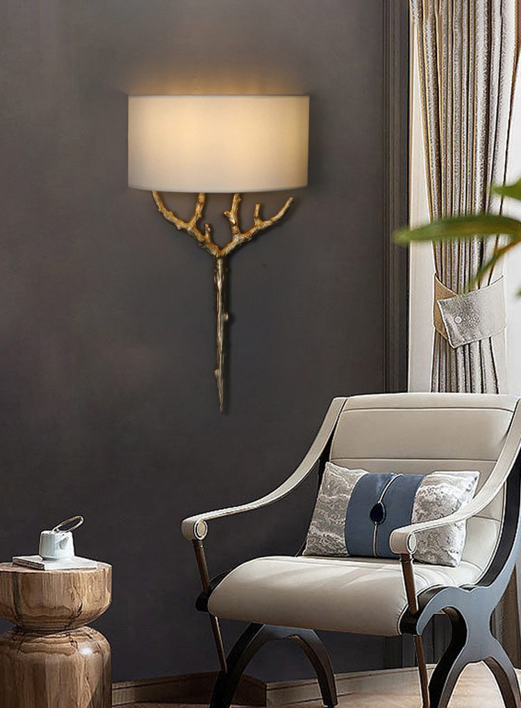 Ceryndir Antler Brass Wall Sconce-Neutral Decor