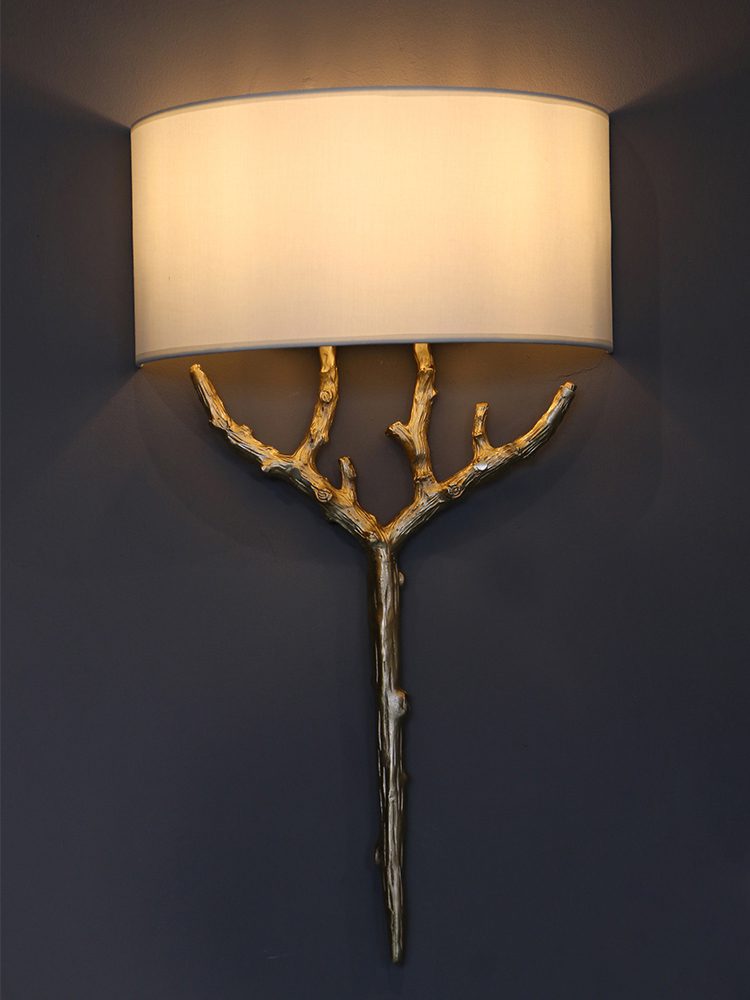 Ceryndir Antler Brass Wall Sconce-Neutral Decor