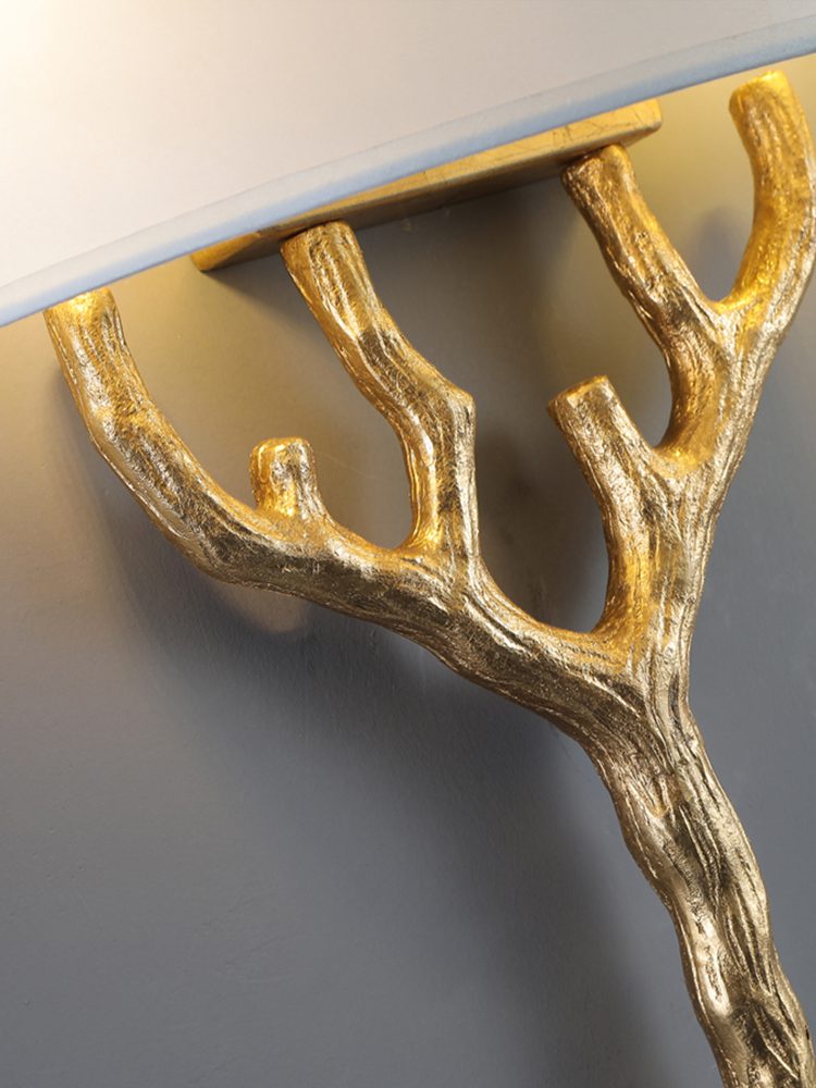 Ceryndir Antler Brass Wall Sconce-Neutral Decor