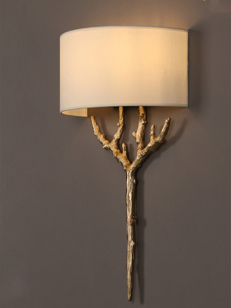 Ceryndir Antler Brass Wall Sconce-Neutral Decor