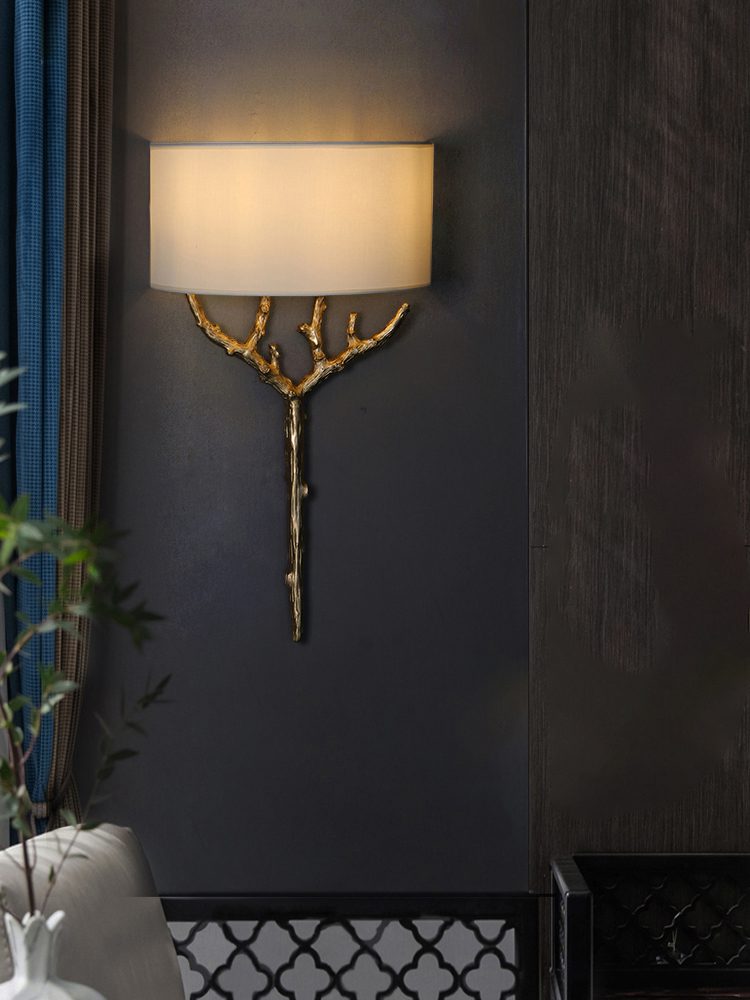 Ceryndir Antler Brass Wall Sconce-Neutral Decor