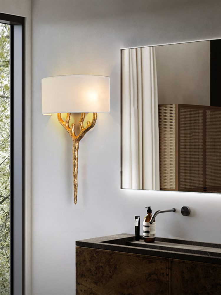 Ceryndir Antler Brass Wall Sconce-Neutral Decor
