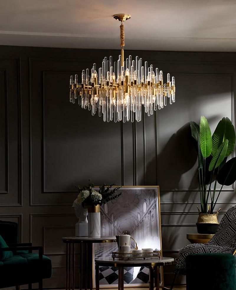 Jorine Chandelier Antique Brass Starburst-Neutral Decor
