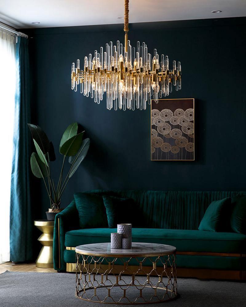 Jorine Chandelier Antique Brass Starburst-Neutral Decor