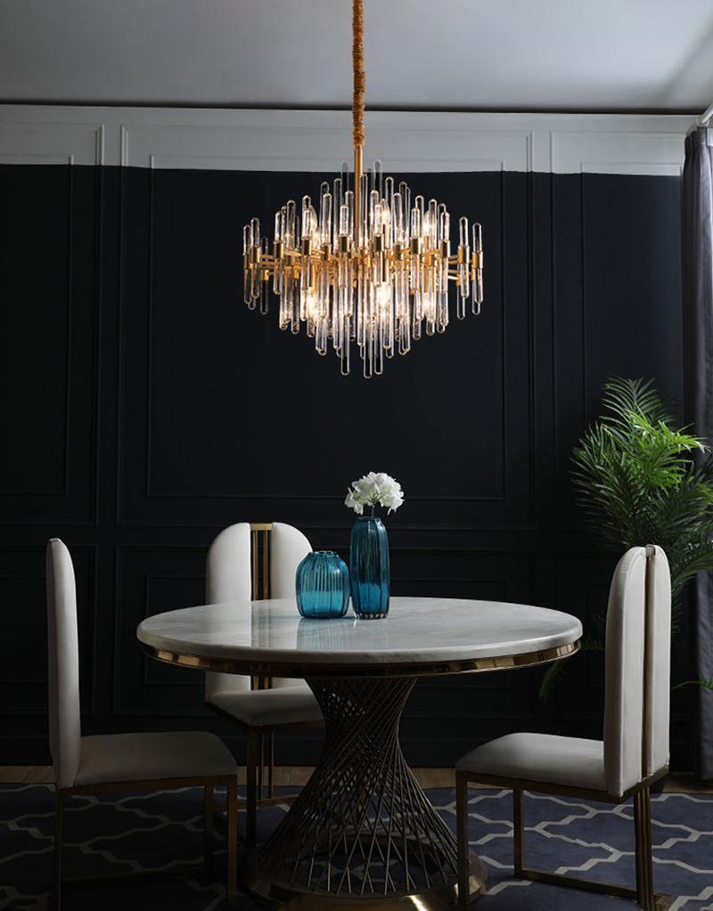 Jorine Chandelier Antique Brass Starburst-Neutral Decor