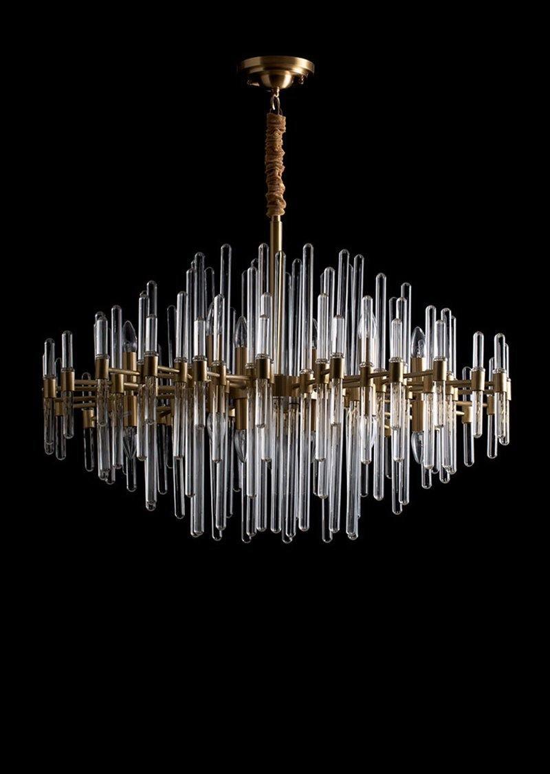 Jorine Chandelier Antique Brass Starburst-Neutral Decor