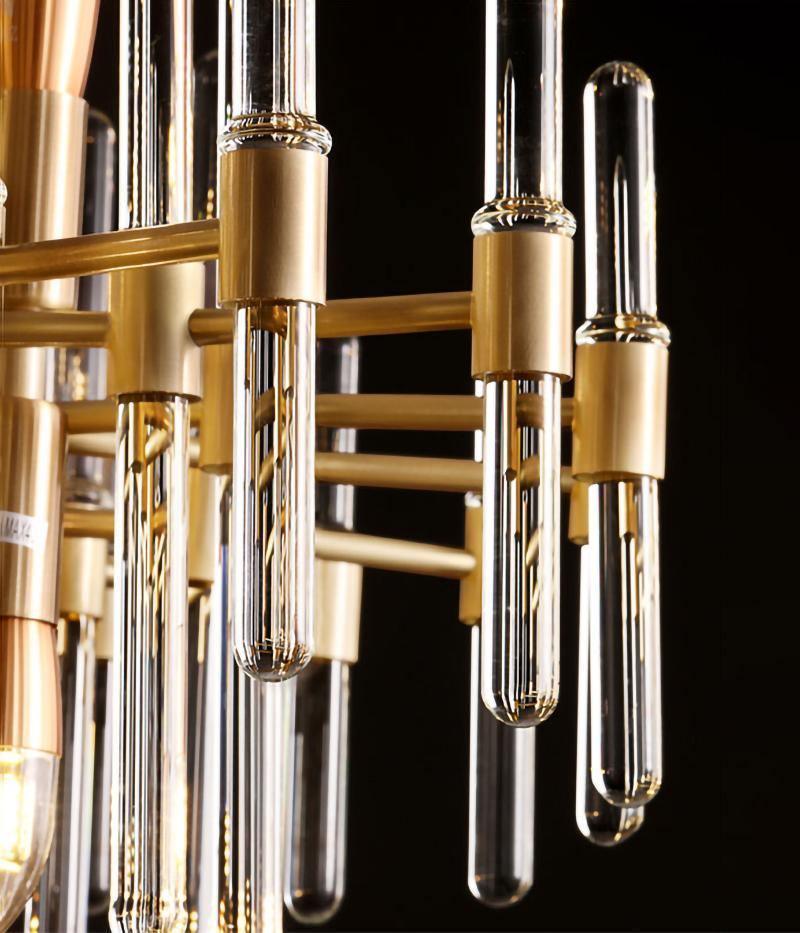 Jorine Chandelier Antique Brass Starburst-Neutral Decor