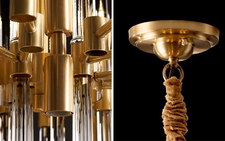Jorine Chandelier Antique Brass Starburst-Neutral Decor