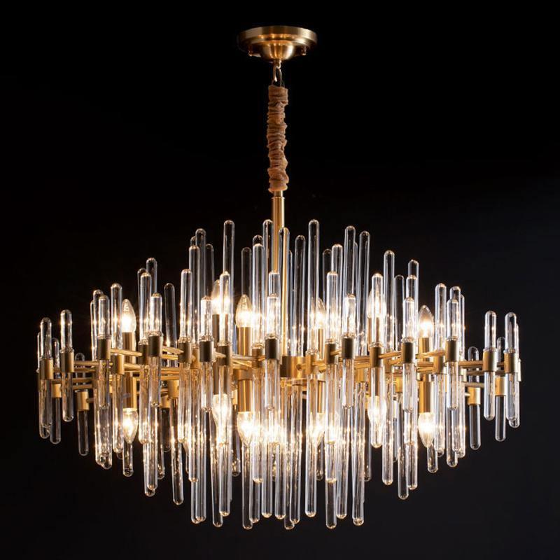 Jorine Chandelier Antique Brass Starburst-Neutral Decor