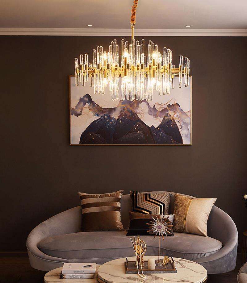Jorine Chandelier Antique Brass Starburst-Neutral Decor