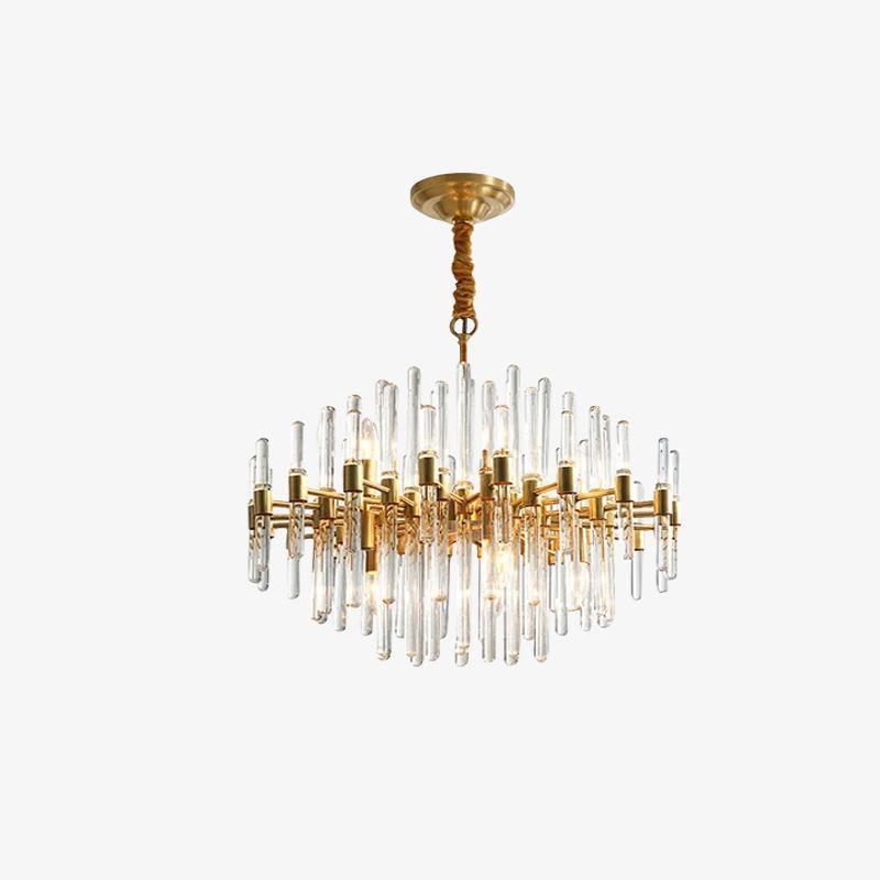 Jorine Chandelier Antique Brass Starburst-Neutral Decor