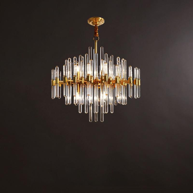 Jorine Chandelier Antique Brass Starburst-Neutral Decor