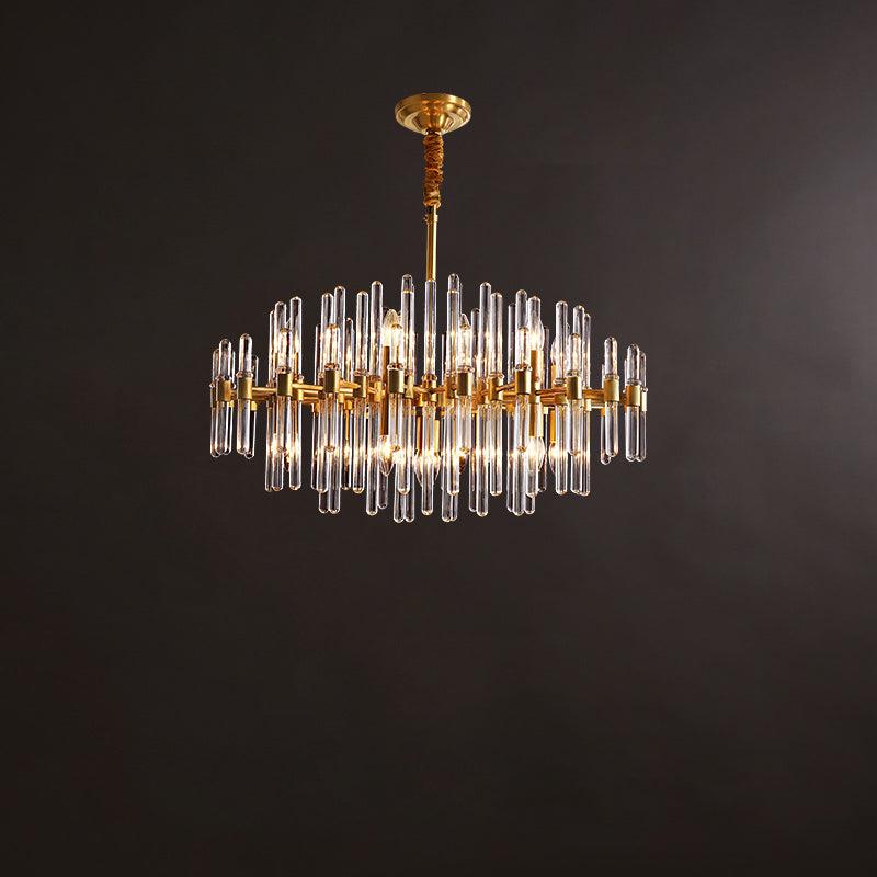 Jorine Chandelier Antique Brass Starburst-Neutral Decor