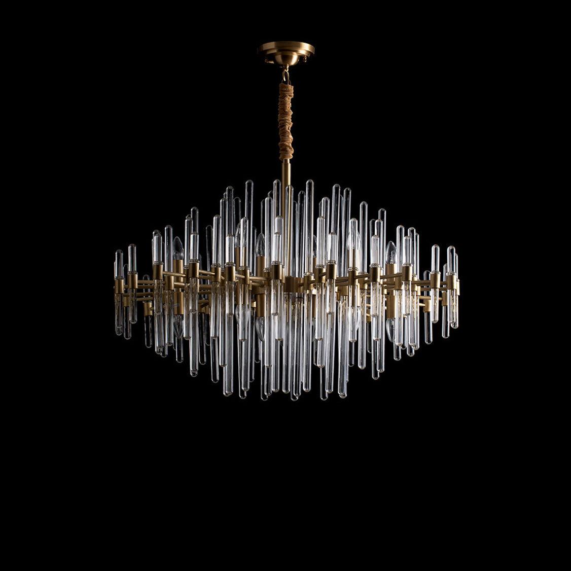 Jorine Chandelier Antique Brass Starburst-Neutral Decor