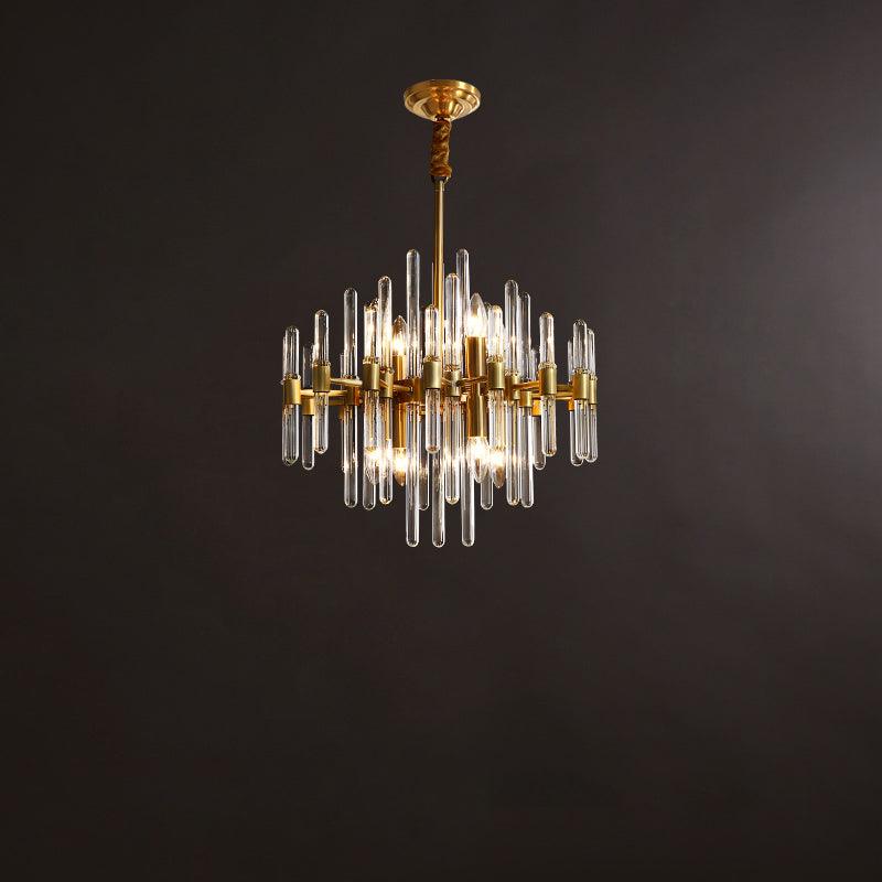 Jorine Chandelier Antique Brass Starburst-Neutral Decor