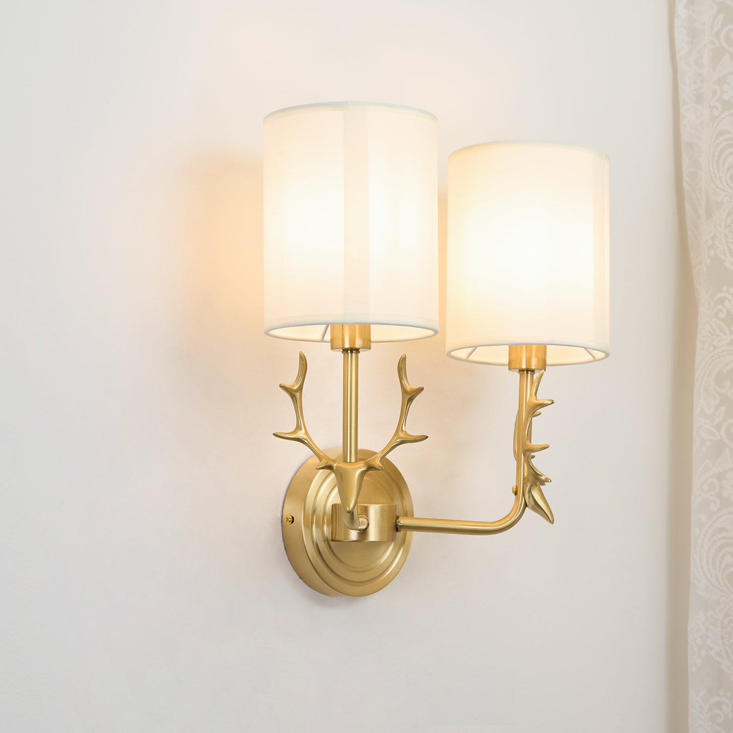 Ralem Elegance Deer Head Brass Wall Light-Neutral Decor