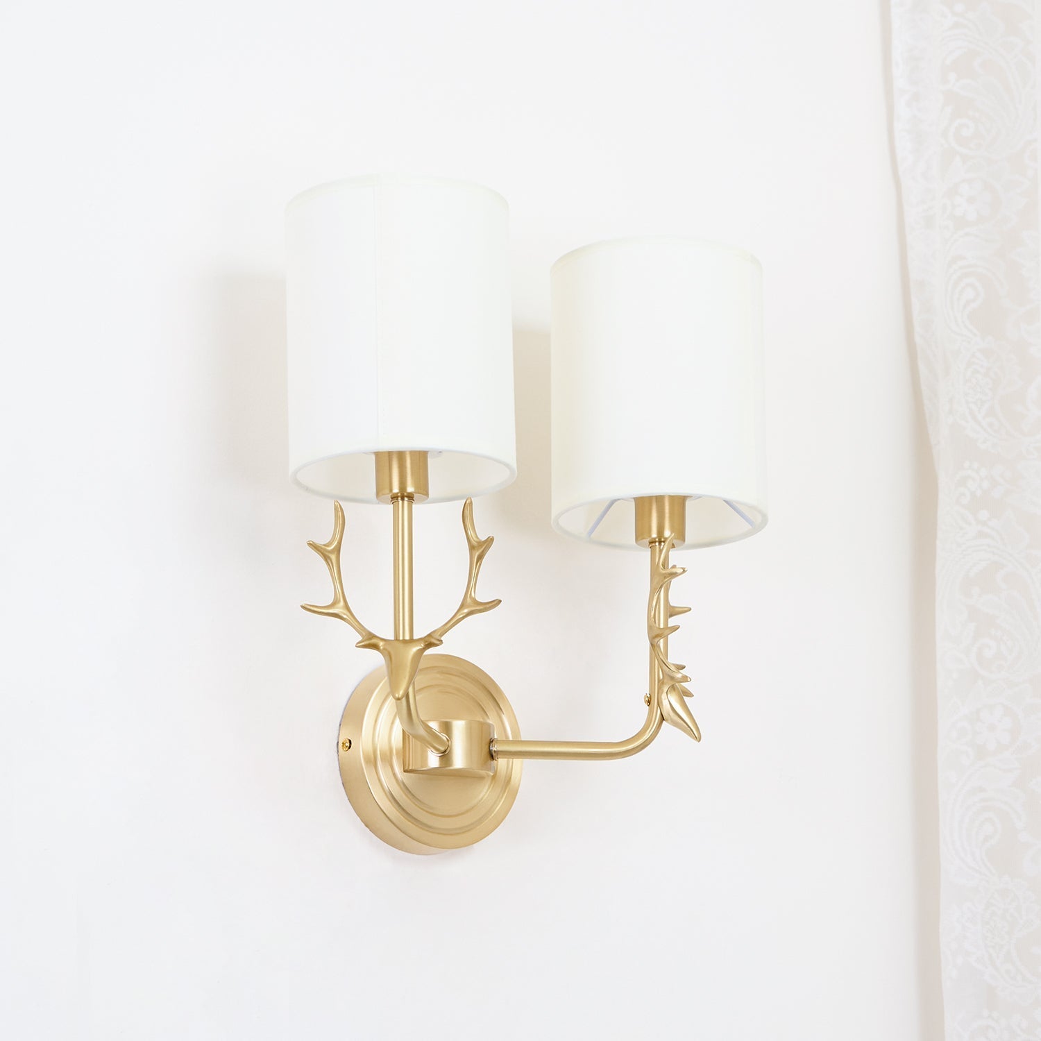Ralem Elegance Deer Head Brass Wall Light-Neutral Decor