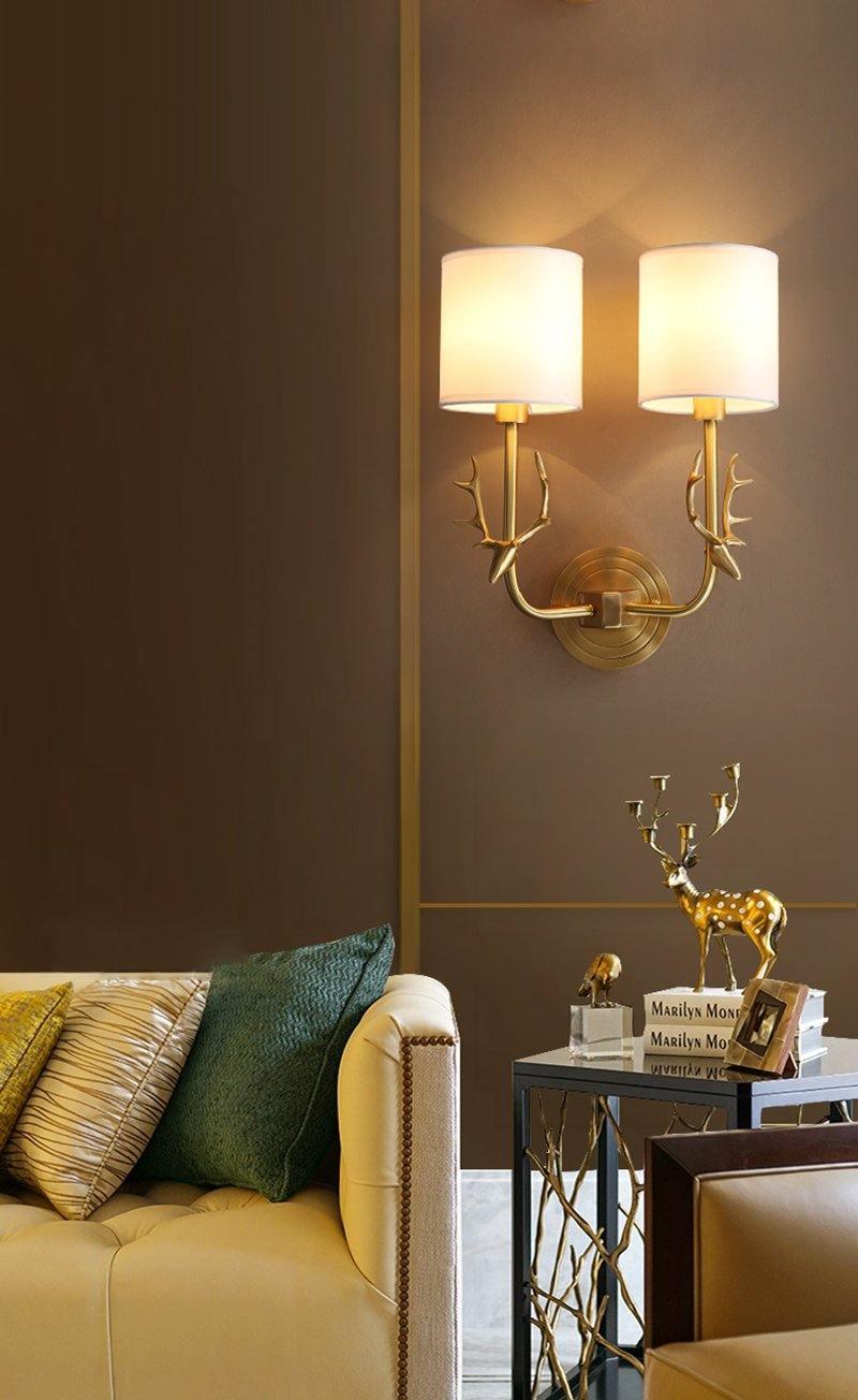 Ralem Elegance Deer Head Brass Wall Light-Neutral Decor