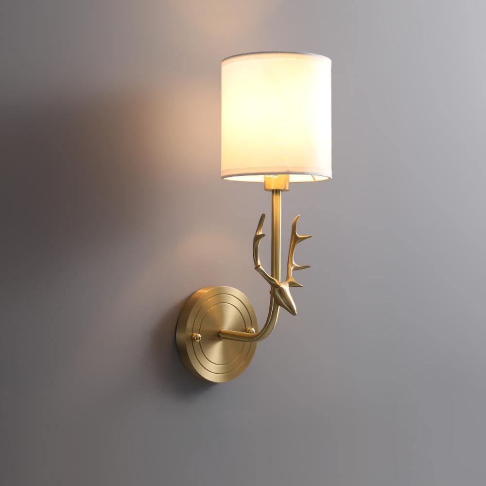Ralem Elegance Deer Head Brass Wall Light-Neutral Decor