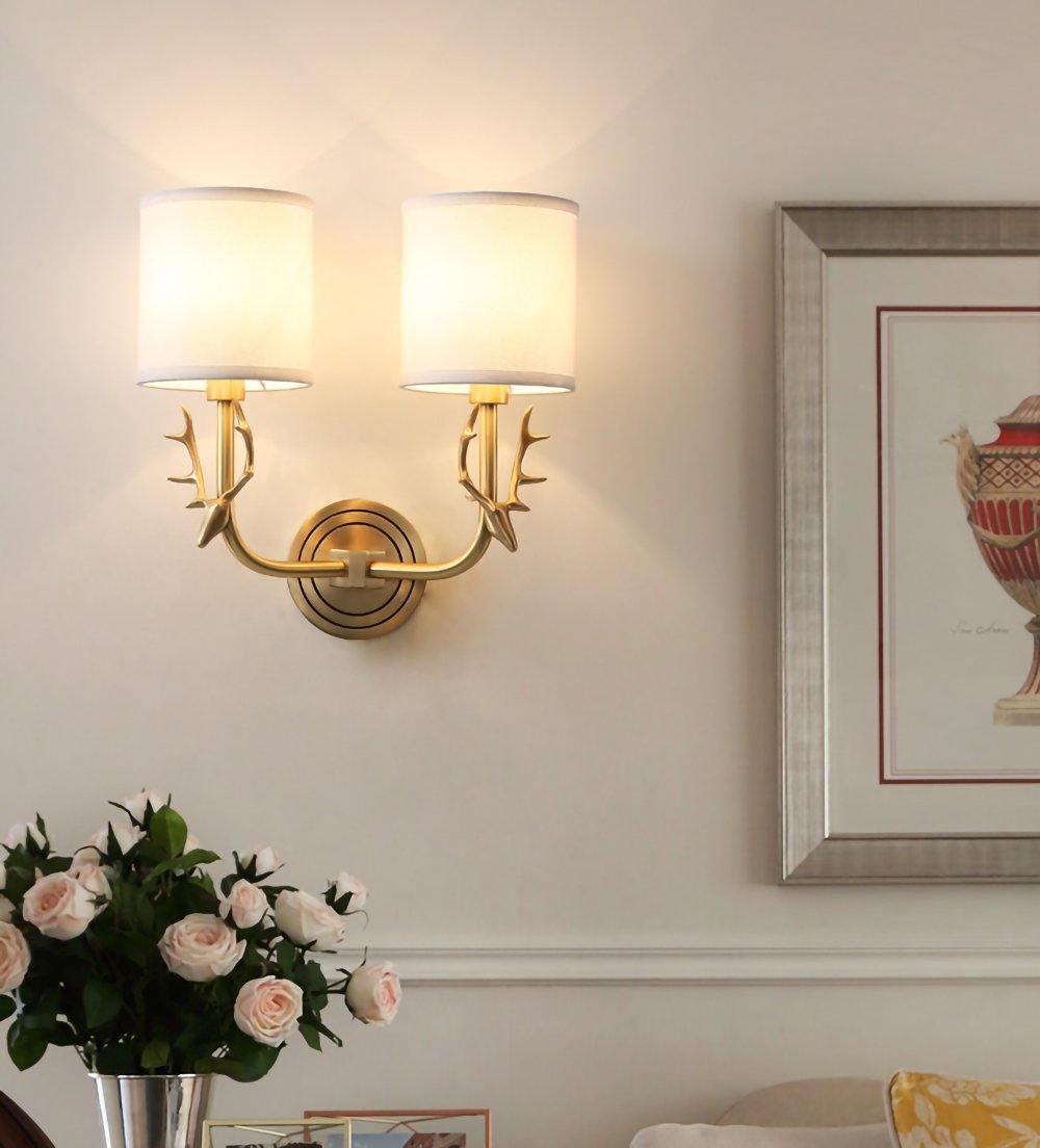 Ralem Elegance Deer Head Brass Wall Light-Neutral Decor