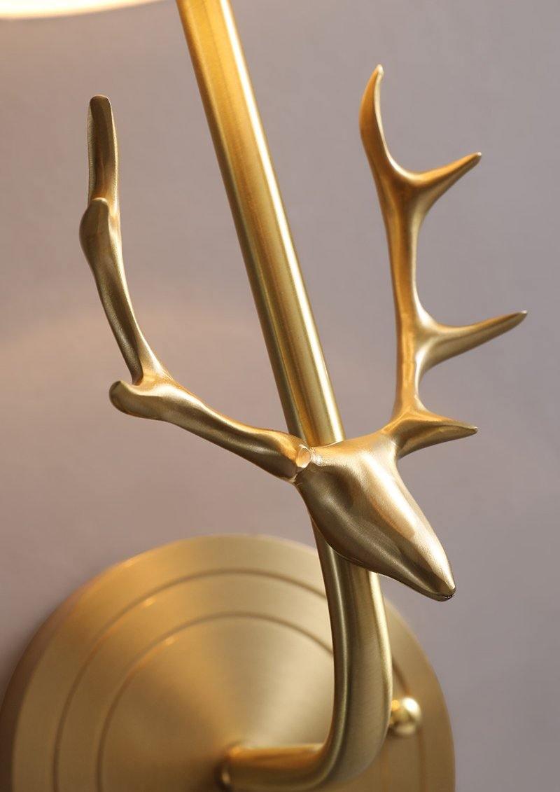 Ralem Elegance Deer Head Brass Wall Light-Neutral Decor