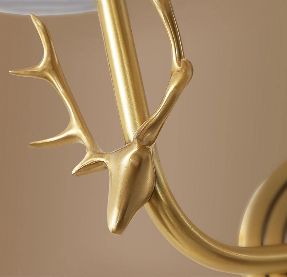 Ralem Elegance Deer Head Brass Wall Light-Neutral Decor