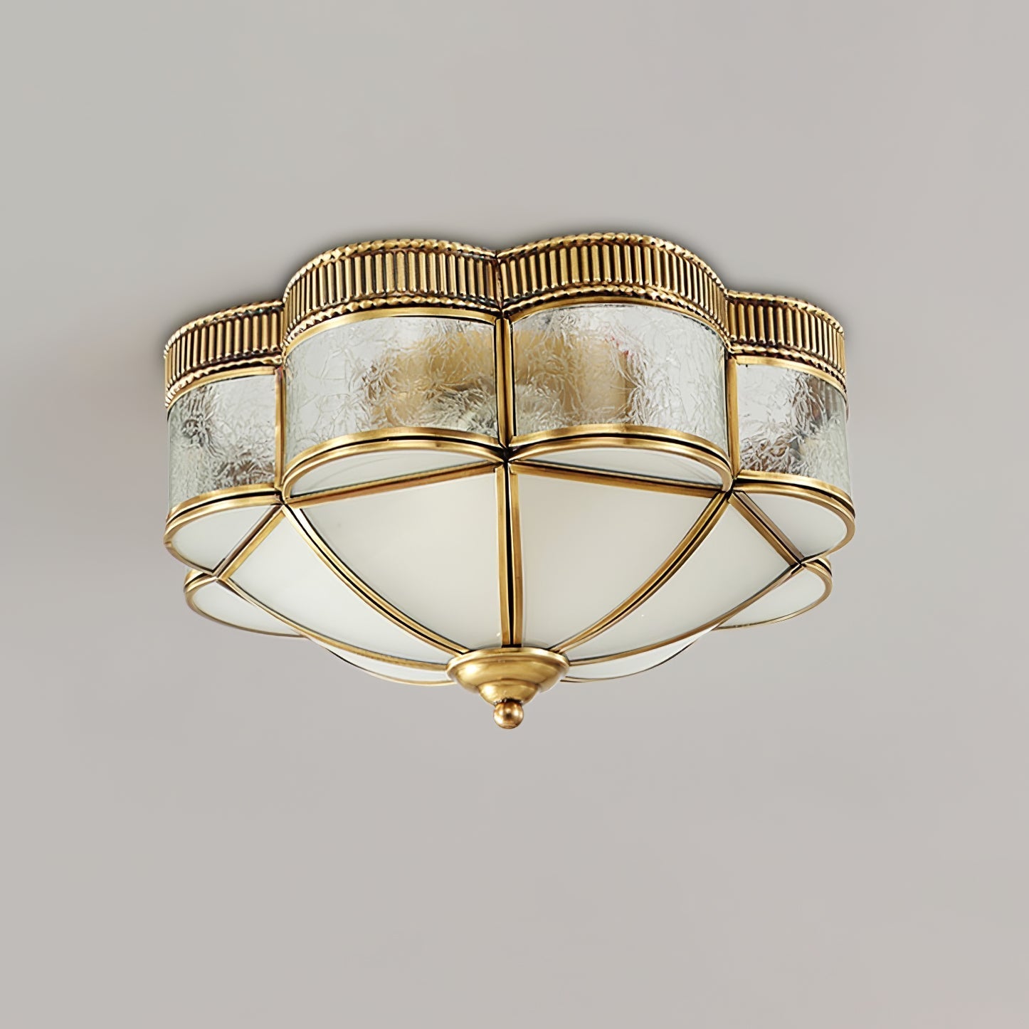 Nixor Ceiling Lamp Brass Dome Frosted Classic Elegant-Neutral Decor