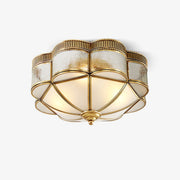 Nixor Ceiling Lamp Brass Dome Frosted Classic Elegant-Neutral Decor