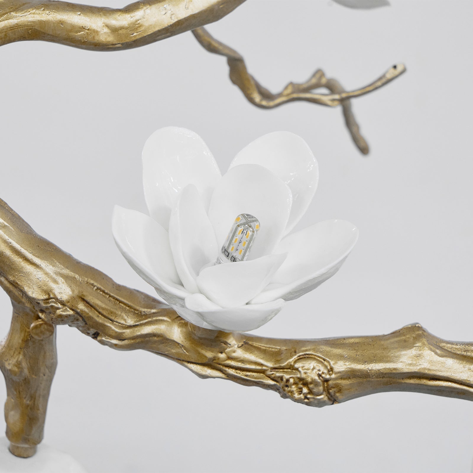 Lustra Chandelier Brass Flower Branch Natural-Neutral Decor