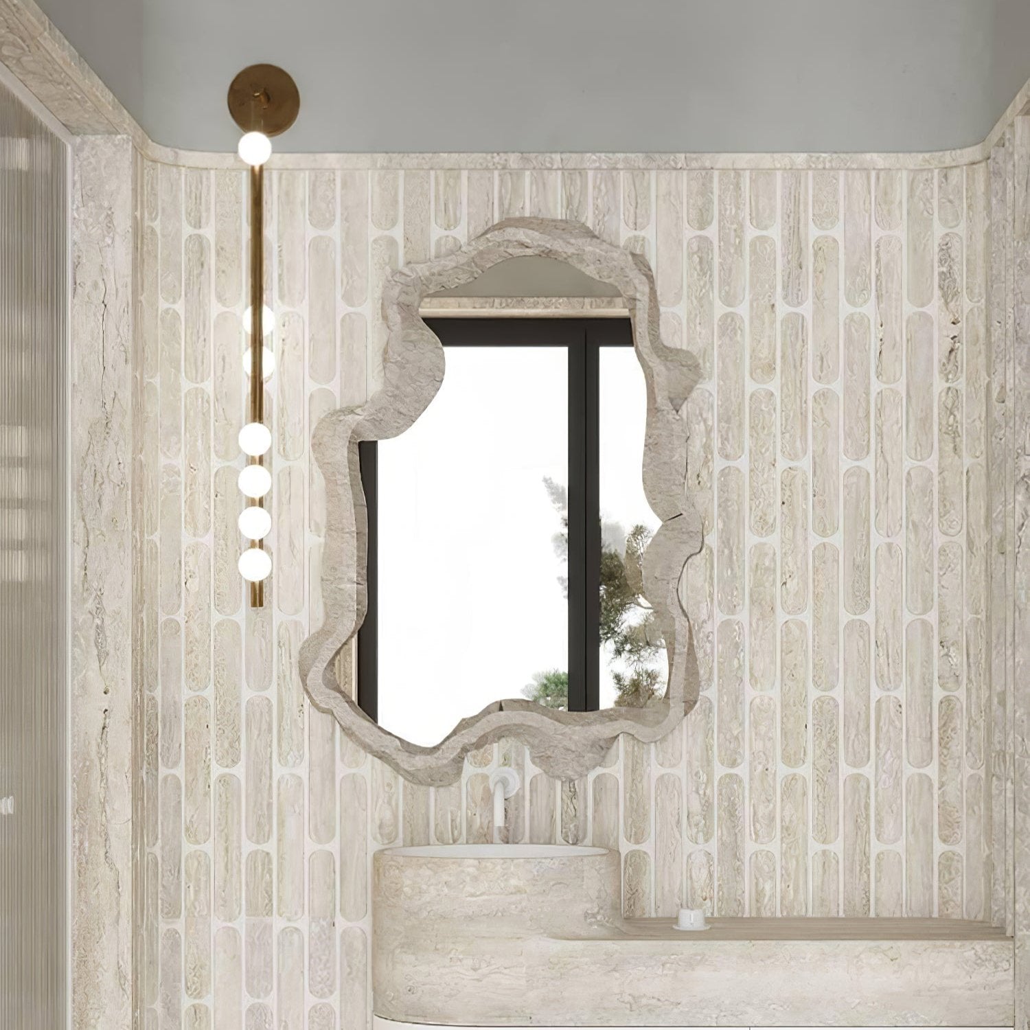 Pamela Tube Plug-in Brass Glass Wall Lamp-Neutral Decor