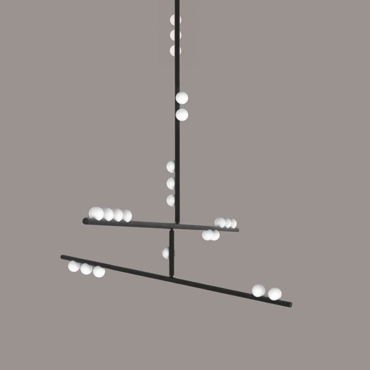 Bara Geometric Brass Linear Pendant Light Chandelier-Neutral Decor