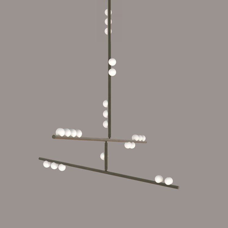 Bara Geometric Brass Linear Pendant Light Chandelier-Neutral Decor