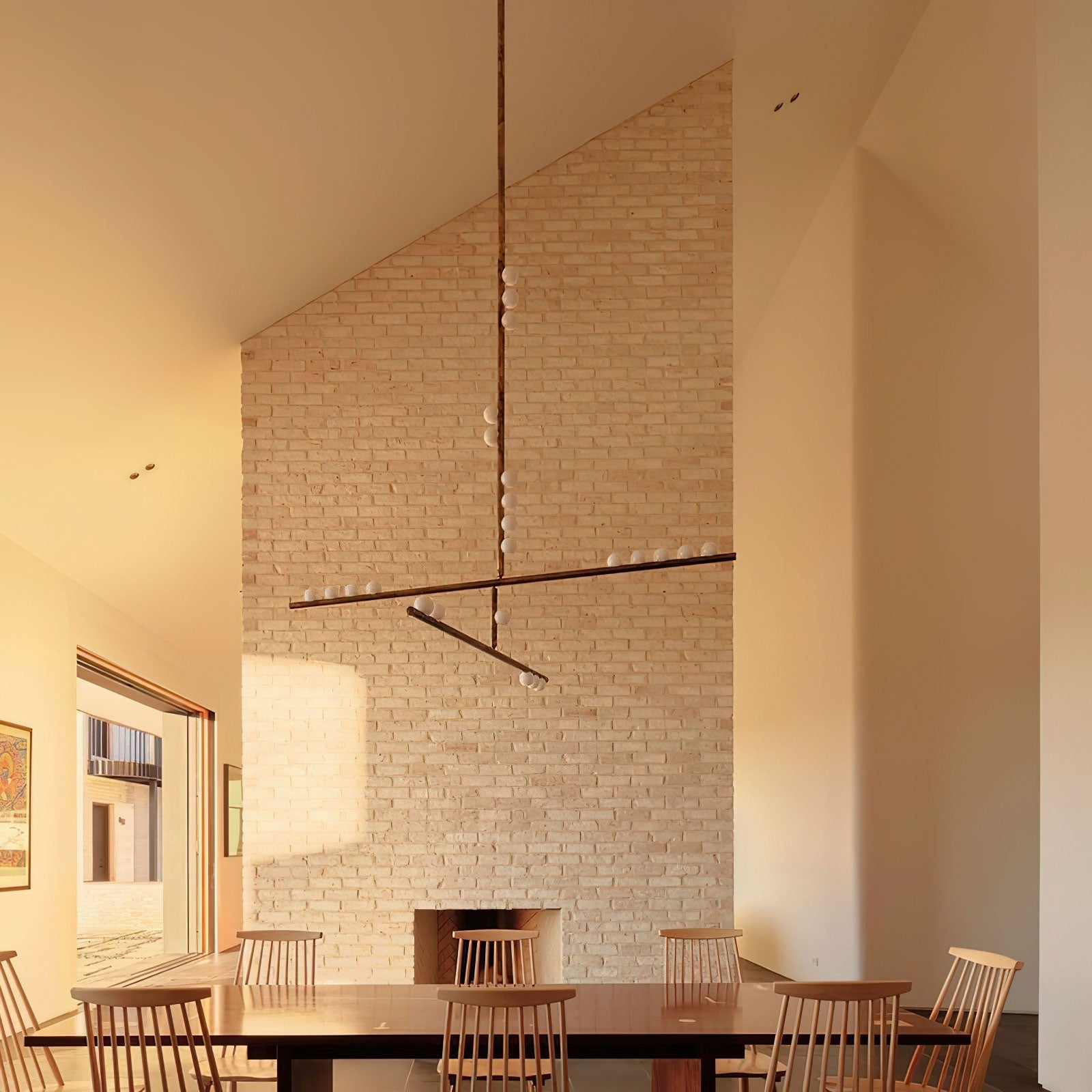 Bara Geometric Brass Linear Pendant Light Chandelier-Neutral Decor