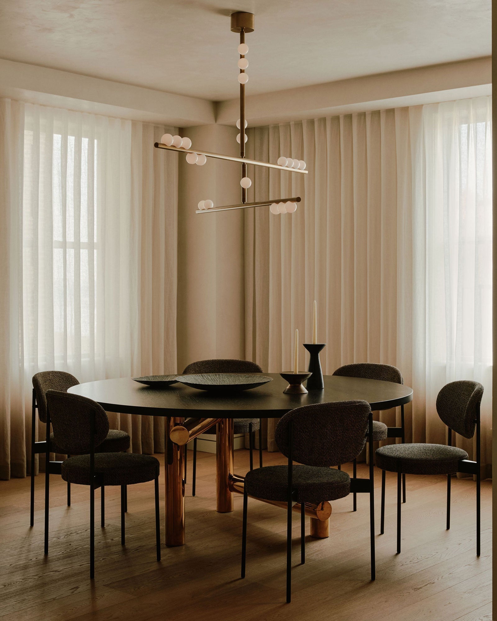Bara Geometric Brass Linear Pendant Light Chandelier-Neutral Decor