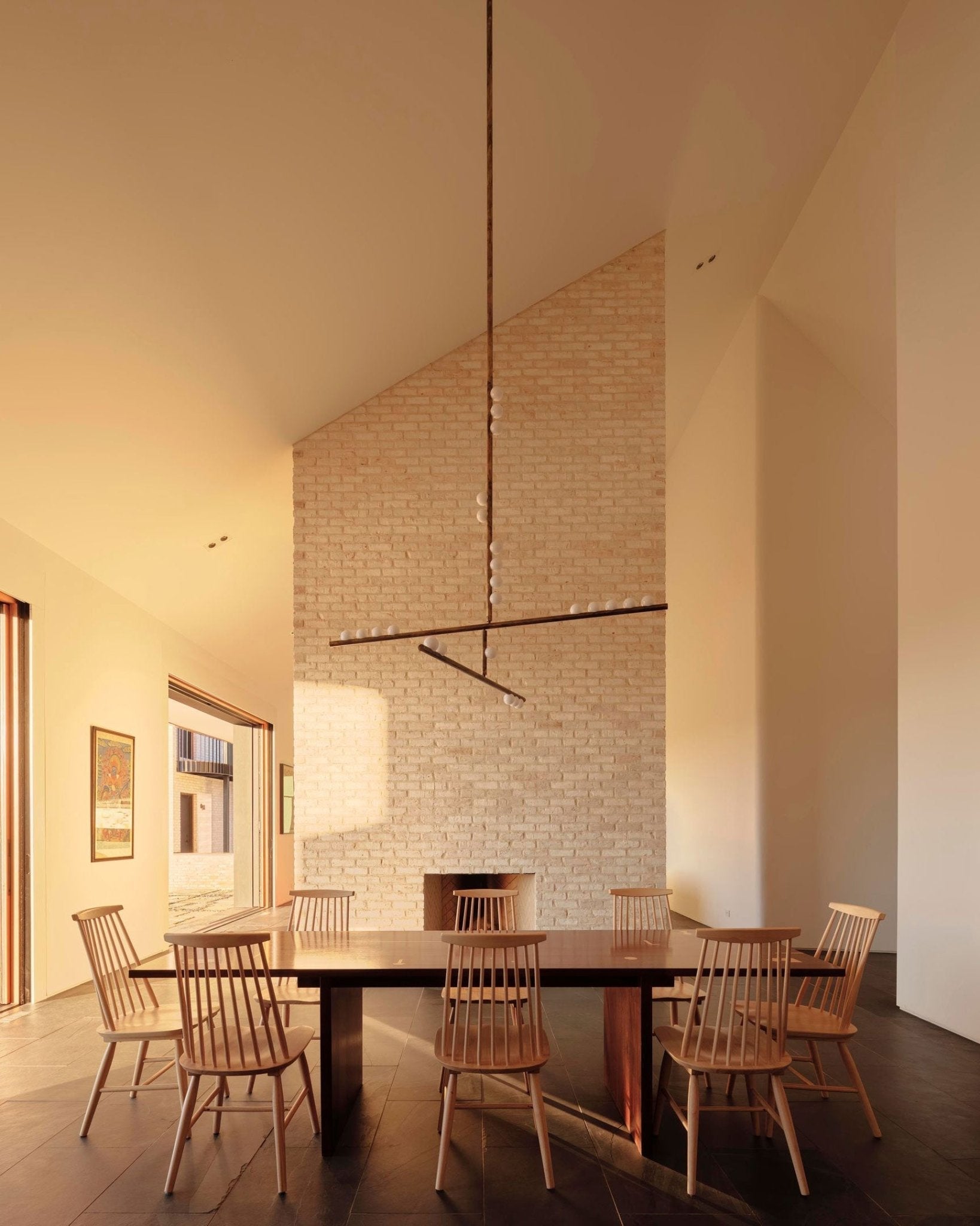 Bara Geometric Brass Linear Pendant Light Chandelier-Neutral Decor