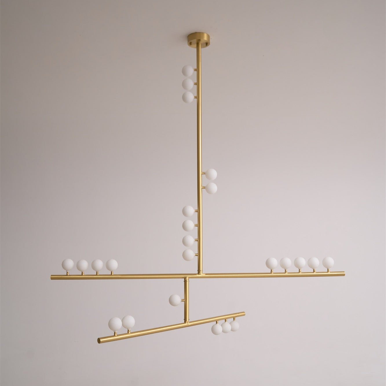 Bara Geometric Brass Linear Pendant Light Chandelier-Neutral Decor