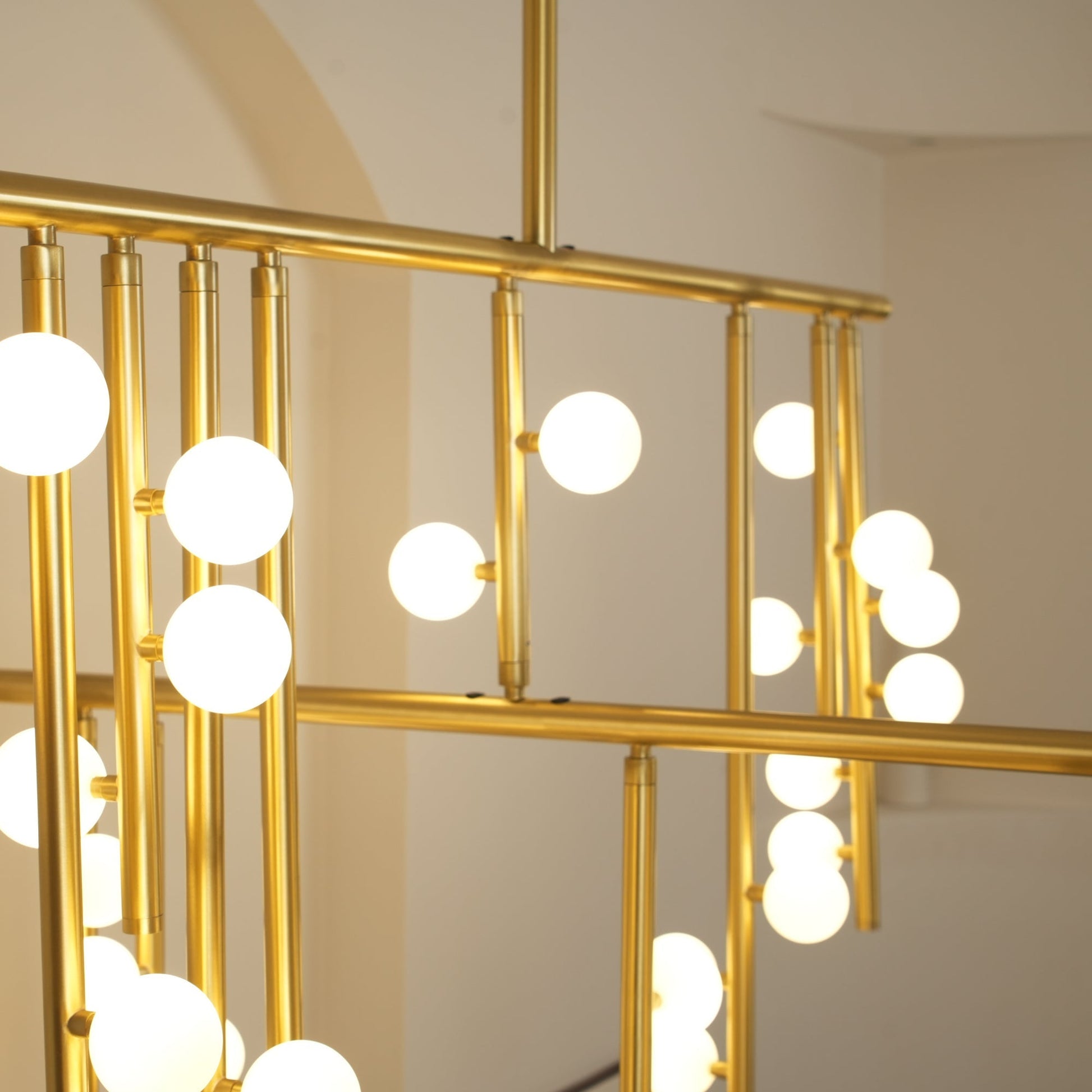 Bara Geometric Brass Linear Pendant Light Chandelier-Neutral Decor