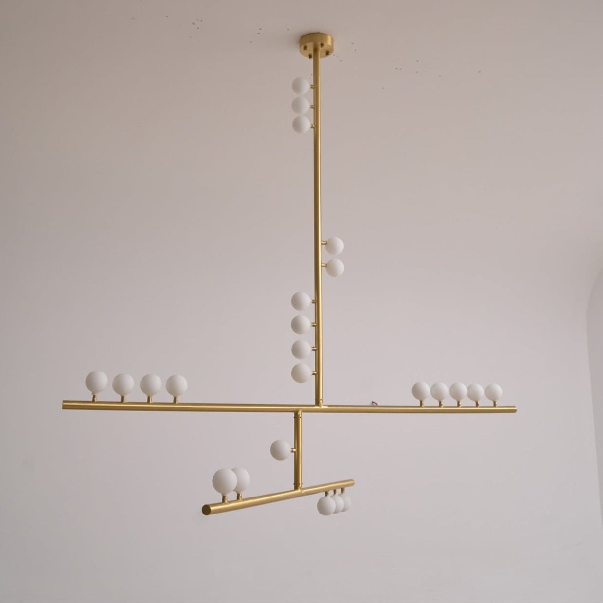 Bara Geometric Brass Linear Pendant Light Chandelier-Neutral Decor