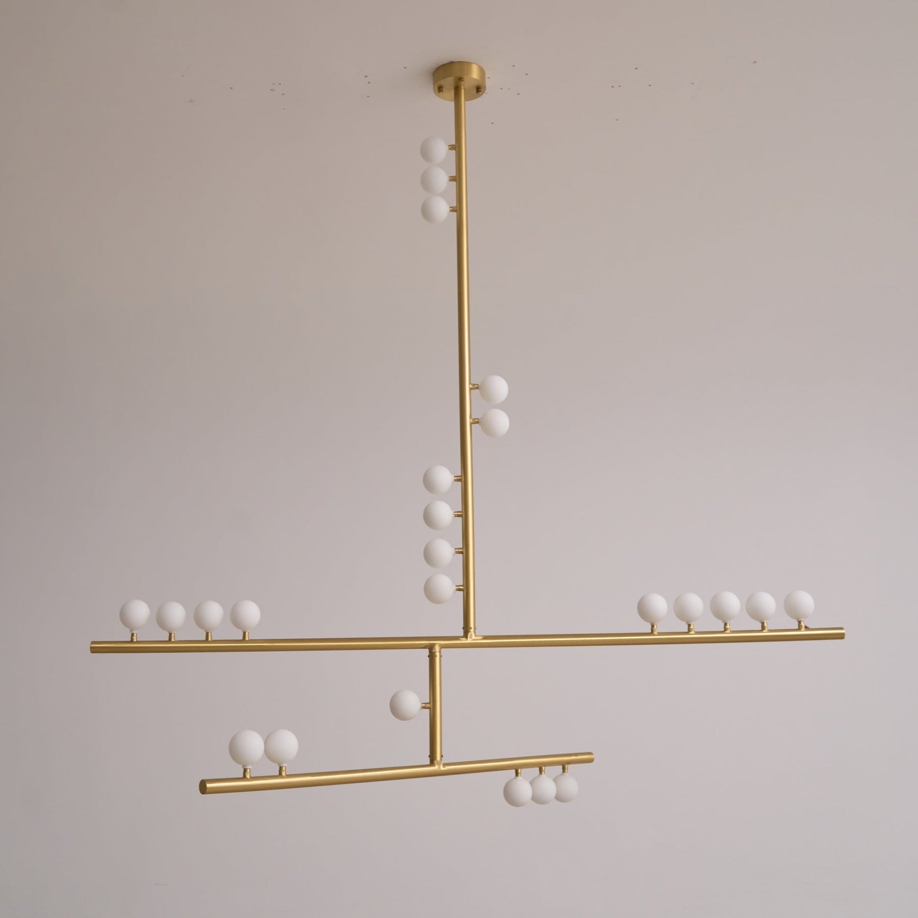 Bara Geometric Brass Linear Pendant Light Chandelier-Neutral Decor