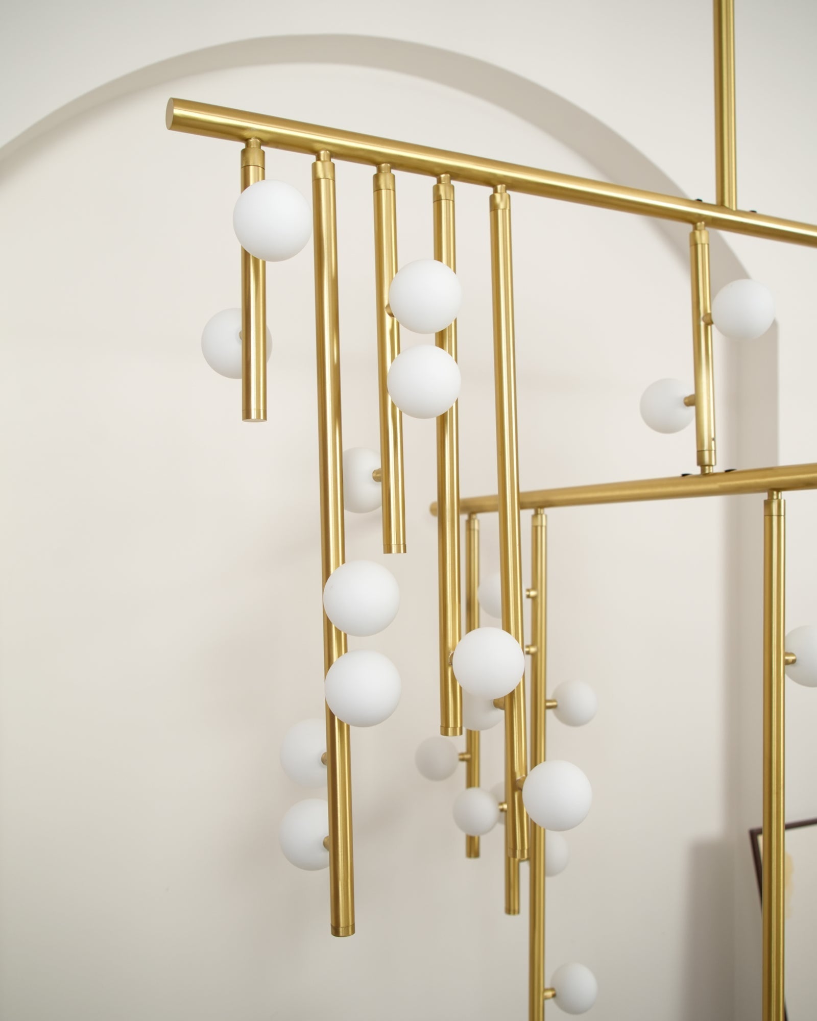 Bara Geometric Brass Linear Pendant Light Chandelier-Neutral Decor