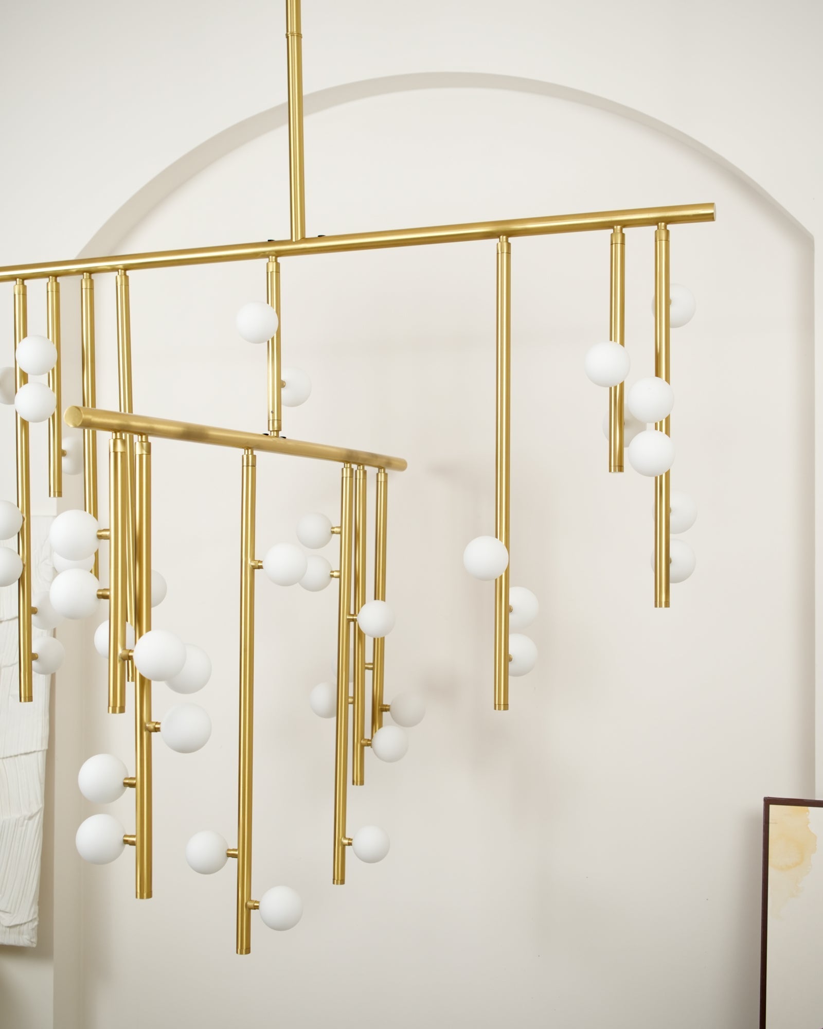 Bara Geometric Brass Linear Pendant Light Chandelier-Neutral Decor